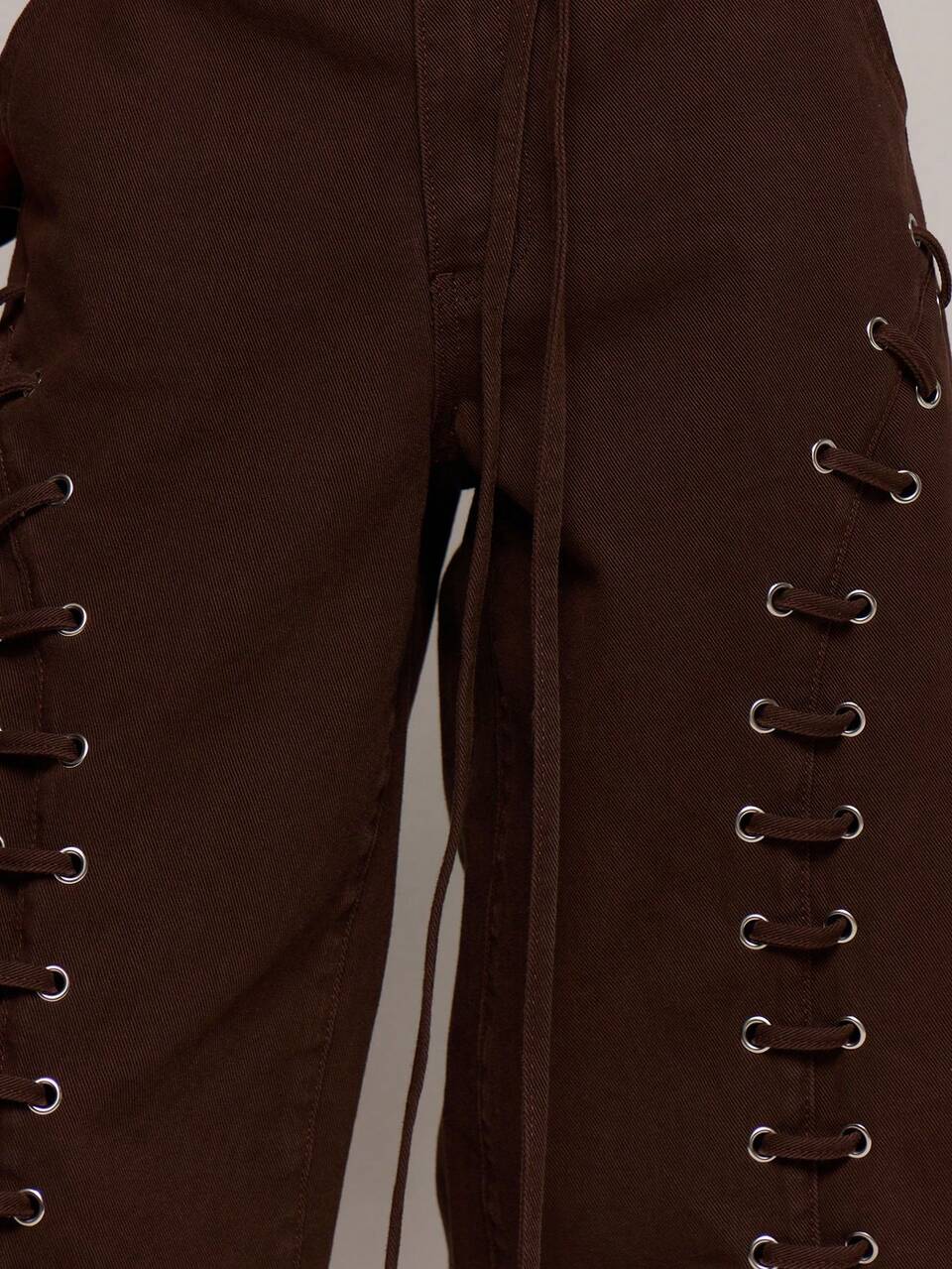 Eyelet Lace Up Loose Fit Denim Jorts Spring Summer Sexy Date Night Club Festival Holiday Night Out Vacation Soul Ties