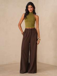 SHEIN Glamour Y2K性感露背吊带背心，夏季度假街头风 - 綠色 - 查看 3