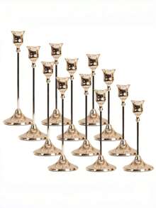 3 / 6 / 12 / 30 PCS Golden Vintage Elegant Wedding Candle Holders Cone Shape Table Centerpiece Decor European Romantic Celebration Home Room Anniversary Decoration - Multicolor - View 21