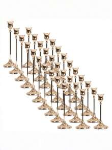 3 / 6 / 12 / 30 PCS Golden Vintage Elegant Wedding Candle Holders Cone Shape Table Centerpiece Decor European Romantic Celebration Home Room Anniversary Decoration - Multicolor - View 19