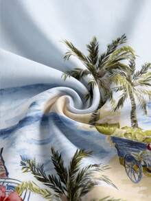 VIVINTIMO Men's Tropical Coconut Tree Beach Casual Shirt Set - Multicolor - View 5