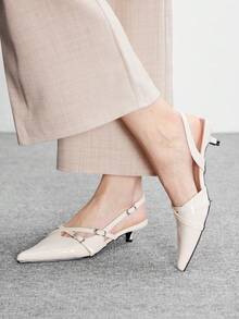 CUCCOO BIZCHIC Women Heeled Sandals Spring Shoes - White - View 4