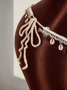 Amplova 女士海星串珠流苏套装，贝壳细节，性感前卫，适合度假，可爱性感的音乐节装扮，钩针海星泳衣套装 F00539297 - 彩色 - 查看 8