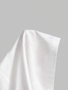 Ontre 2026春夏女式白色褶裥短袖休闲褶裥装饰中袖棉质衬衫，经典复古风格上衣，百搭优雅的办公穿着，返校季必备 - 白色 - 查看 11