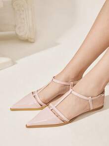 CUCCOO CHICEST Giày nữ mùa xuân hè mới, kiểu dáng thanh lịch, mũi nhọn, đế bằng, thích hợp cho hẹn hò, công sở, đi làm. - Màu Hồng baby - Xem 4