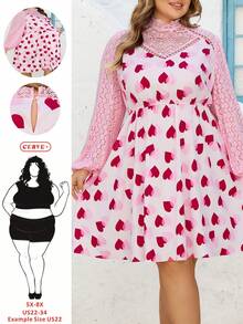 SHEIN CURVE+ Kích cỡ US22 (dành cho người có thân hình đầy đặn) Thích hợp cho lễ hội âm nhạc, kỳ nghỉ bên bờ biển, phong cách bohemian Pháp, váy đen thường ngày, váy sơ mi voan xếp ly viền gấu, trang phục tốt nghiệp. - Hồng - Xem 7