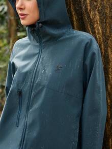 Exploreva Women's Long Sleeve Zip-Up Hooded Casual Jacket - Dusty Blue - View 7