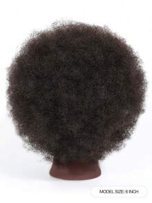 Mannequin Head With 100% Human Hair Afro Curly Hair Training Head Manikin Head Cosmetology Doll Head For Hairdresser Girls Practice Styling Braiding With Clamp Stand Hair Extensions - Natural Black - View 2
