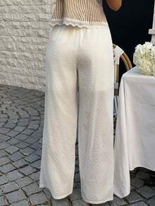 Sunnyshic Women's Retro Cotton Embroidered Elegant Pants - White - View 2