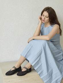 MOTF 女士孔眼系带编织平底鞋 - 黑色 - 查看 9