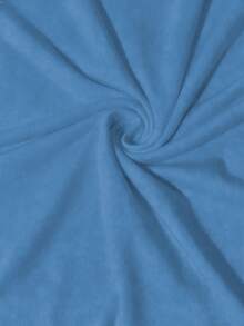 SHEIN Unity Vestido de manga corta con estampado de letras, versátil para uso diario y casual, verano - Azul - Ver 5