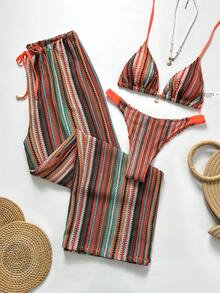 Swim Chiccia 女士彩色简约日常泳装套装 - 彩色 - 查看 2