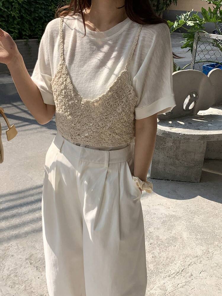 Women's Solid Color Spaghetti Strap Casual Knit Fashion Tank Top