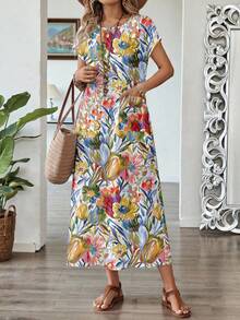 EMERY ROSE Đầm ngắn tay mùa hè in hoa dáng thường ngày dành cho nữ - Nhiều màu - Xem 6