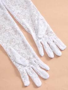 Sexy Lace Contrast Mesh Sheer Jumpsuit For Women - White - View 11