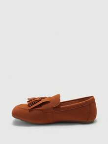 CUCCOO BIZCHIC 驼色方头流苏女士平底乐福鞋 - 駝色 - 查看 9