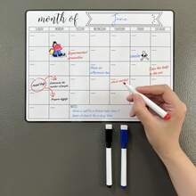 Calendario magnético de pizarra blanca para refrigerador, calendario mensual magnético de planificación familiar, menú, planificación, decoración de cocina, planificador mensual para refrigerador, accesorios para refrigerador (varios tamaños) para cuadros de tareas y planificación de menús - Multicolor - Ver 13