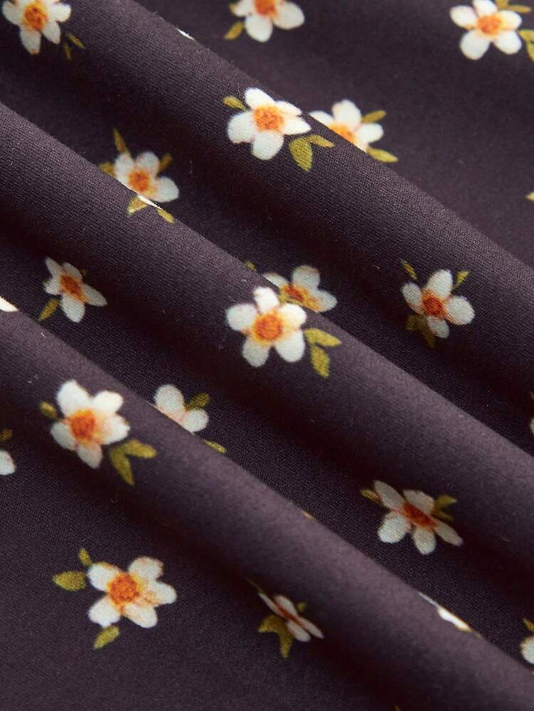 Sleeveless Black Maxi Dress With Mock Neck Elegant Dress Floral Dress Ditsy Dress Spring Summer Vacation French Style Parisian Style