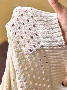 ROMWE MEN Men's Hollow Graphic Striped Print Short Sleeve Knit Top - Multicolor - View 8