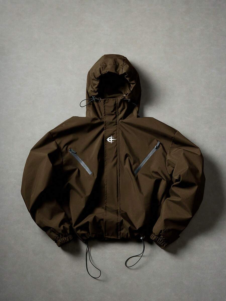 PAVTROS Men's Casual Black Jacket Men Techwear Rain Jacket Y2k Style Jacket Men Windbreaker Jacket Techwear Jacket,Windbreaker/Outdoor Windbreaker, Parka,Baggy,Winter Jacket,Streetwear Y2k Jacket Men - Coffee Brown - View 1