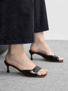 CUCCOO BIZCHIC New Stylish Comfortable Versatile Elegant Pointed Toe High Heel Slip-On Sandals For Women, Summer Summer Shoes - Black - View 4