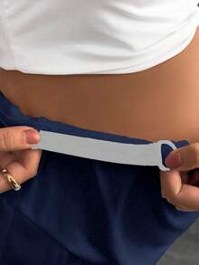 Momance 孕妇款可调节松紧腰全长喇叭裤，休闲通勤皆宜。 - 藏蓝色 - 查看 3