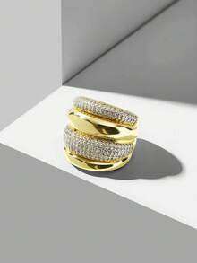 MOTF PREMIUM 18K镀金氧化锆开口戒指 - 拼色 - 查看 1