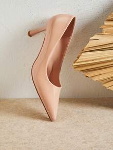 SHUZIA Women Classic Elegant Pointy Toe Stiletto Pumps - Apricot - View 5