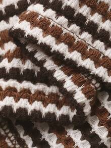 DAZY 男婴休闲条纹圆领短袖上衣（夏季款） - 咖啡棕 - 查看 9