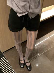 DAZY Quần legging nữ thời trang, gợi cảm, đa năng, có họa tiết. - Xám - Xem 5