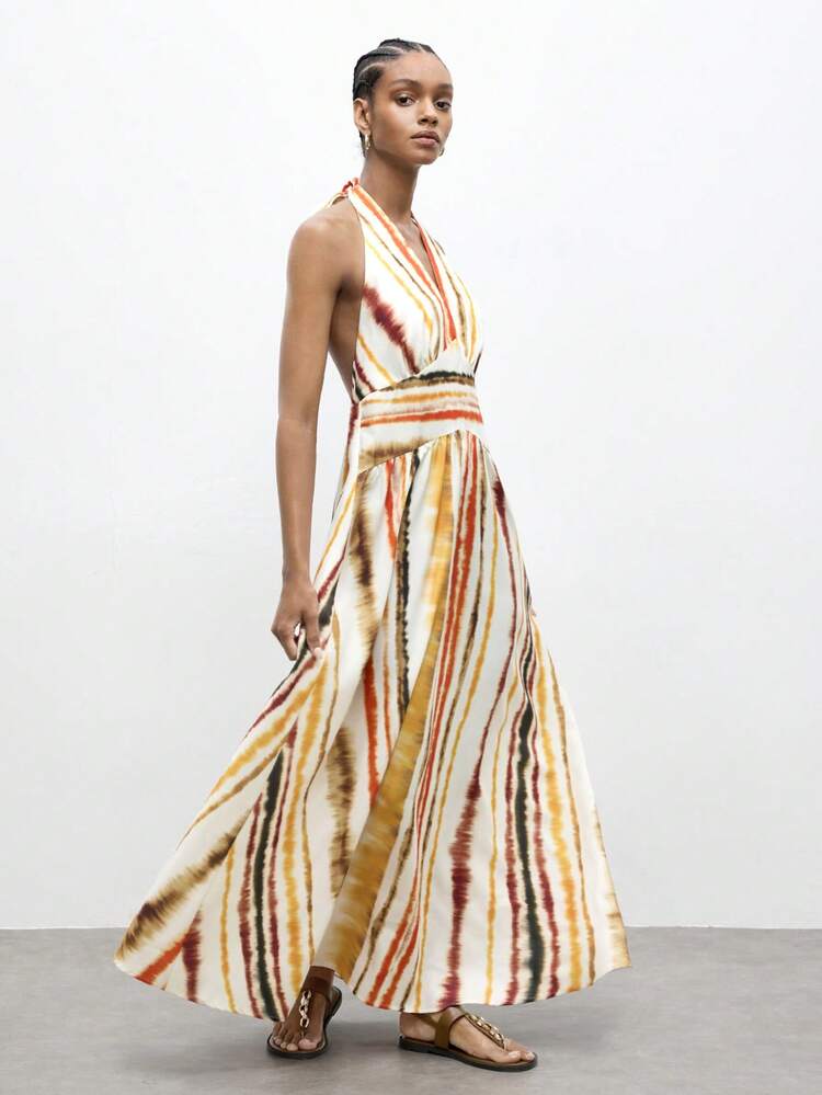 SHEIN Maija MAIJA Summer Wrap Floral Print Tie Waist Sleeveless Maxi Dress Festival Dresses Mother's Day Party Vacation Outfits  São João Women's Clothing