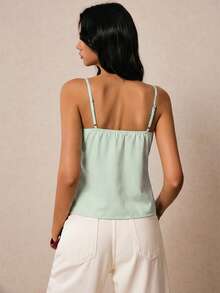 Poéselle Women's Casual Striped Loose Camisole For Summer - Green - View 5