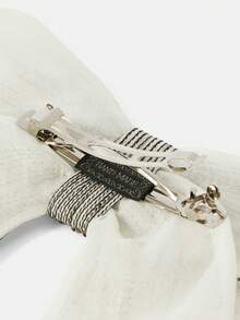 MOTF PREMIUM WHITE HANDMADE BEADED BOW HAIRPIN - White - View 8