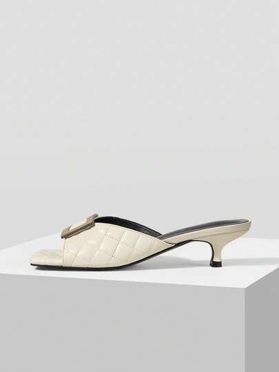 Mnmlis Quadratische Zehenspitze High Heel Sandalen für Frauen mit dünnem Absatz, V-Ausschnitt, modische Internet-Prominente, offene Zehenpartie, Sommer Pantoffeln