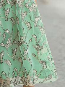 EMERY ROSE Đầm dài dự tiệc thanh lịch họa tiết lá cây dành cho nữ, thích hợp cho mùa xuân/thu. - Nhiều màu - Xem 4