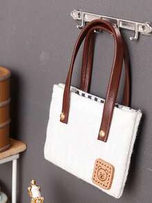 MINKOJA Cosas en miniatura, bolso bandolera de lona en miniatura 1:12 para casa de muñecas, bolso de hombro de moda para muñecas, Pascua, regalo de Pascua, Día del Niño - Multicolor - Ver 3