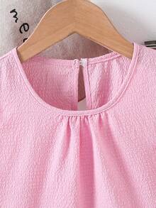 Genkimix Kids 2件套女童（小号）休闲针织黑色上衣背心和卡其色宽松裤，儿童夏季舒适日常服装 - 粉色 - 查看 5