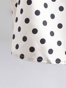 Franclia Damen elegantes Camisole mit Polka Dot Muster und Kunstperlen Dekor für den Sommer - Aprikosenfarben - Übersicht 4