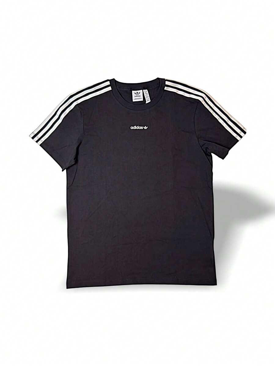 Adidas Womens T-Shirt ORIGINALS Series Breathable Lightweight Sweat Absorption Soft Versatile Sports Running Daily School Black IB3180 - 黑色 - 查看 1