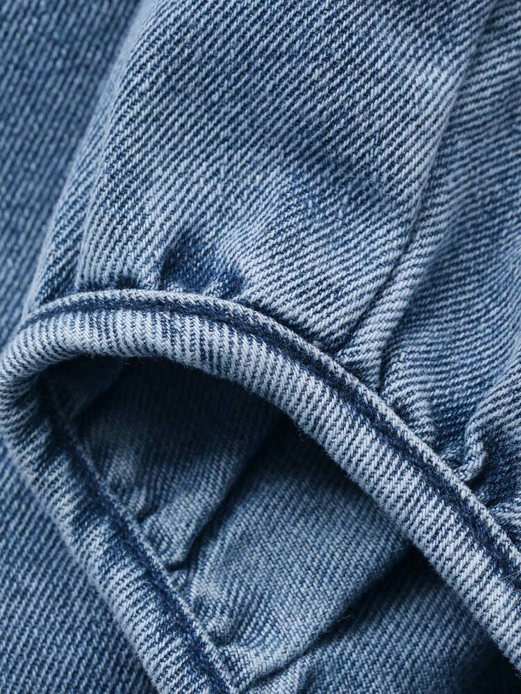 Baby Boys' Loose Fit Washed Denim Jeans, Korean Style