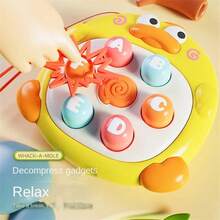 1pc Whack-A-Mole Mini Handheld Toy, Interactive Educational Toy For Toddlers, No Battery Needed Multi-Color Design, Suitable Gift For Kids 3+ Years Old , Christmas Birthday - Multicolor - View 2