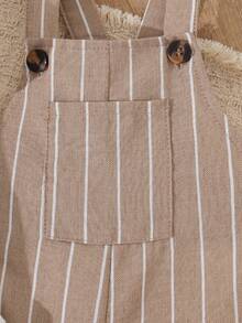 SHEIN Vintaside Kids 2件套男婴可爱格子印花短袖套装，春季 - 杏色 - 查看 6