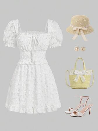 Sweetness Abito mini sexy con laccetti al collo e strass, adatto per le donne