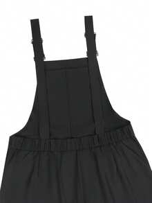 Manfinity Roghcode 男士休闲黑色背带连体裤，时尚百搭背带裤，春夏皆宜，夏季，度假，复古风，外出，派对，节日，送男友礼物，健身，春夏皆宜，夏季，度假，复古风，外出，派对，节日，送男友礼物，健身 - 黑色 - 查看 6