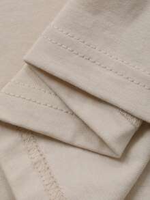 DAZY Camiseta de manga corta con estampado y hombros caídos para niños pequeños - Caqui - Ver 9