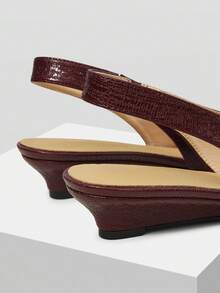 MOTF PREMIUM Tacones de punta fina con tira trasera para mujer, para el Día de San Valentín, zapatos de , tacones para vacaciones de , Pascua, baile de graduación y Navidad - Borgoña 2 - Ver 8