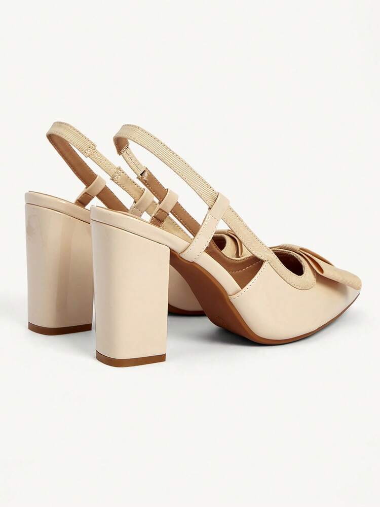 CUCCOO CHICEST Women's Shoes Classic Simple Fashion Women's High Heels Shoes Bow Decoration Elegant Elegant Thick Heels Shoes Wedding Shoes Summer Shoes Bride Shoes