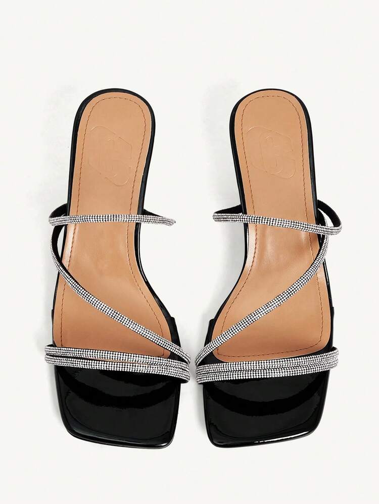 CUCCOO CHICEST Women's Pointed Toe Thick Heel High Heels, Romantic Elegant White Rhinestone Strap Ladies Dress Shoes, Bridal Shoes, Suitable For Formal Occasions, Weddings, Valentines Day, Versatile Valentine's Day Elegant Shoes