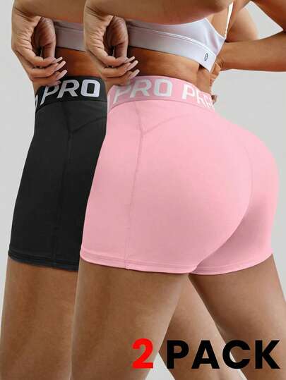 Easithlete Women's Summer Letter Woven Yoga Sports Running Shorts