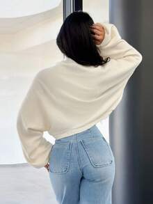 Vassilux Cardigan Wanita Polos Model Pendek Kasual Minimalis, Serbaguna untuk Musim Gugur dan Musim Dingin - Aprikot - View 2